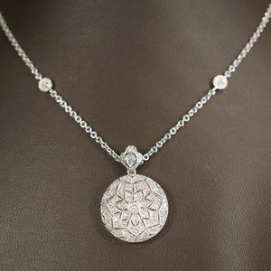 14KW Gold Genuine Diamond Locket 16" Necklace